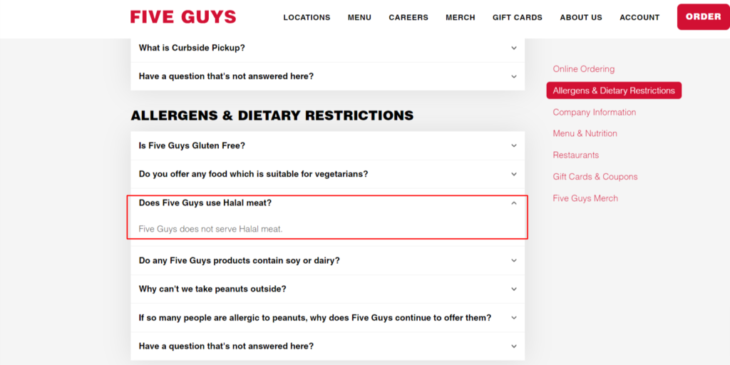 FAQ Five Guys France